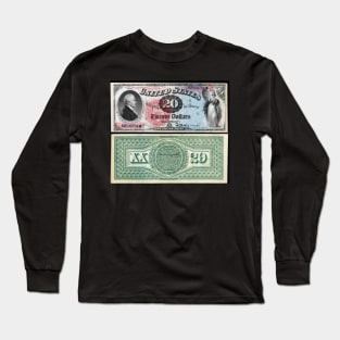 1869 $20 Dollar United States Treasury Note Long Sleeve T-Shirt